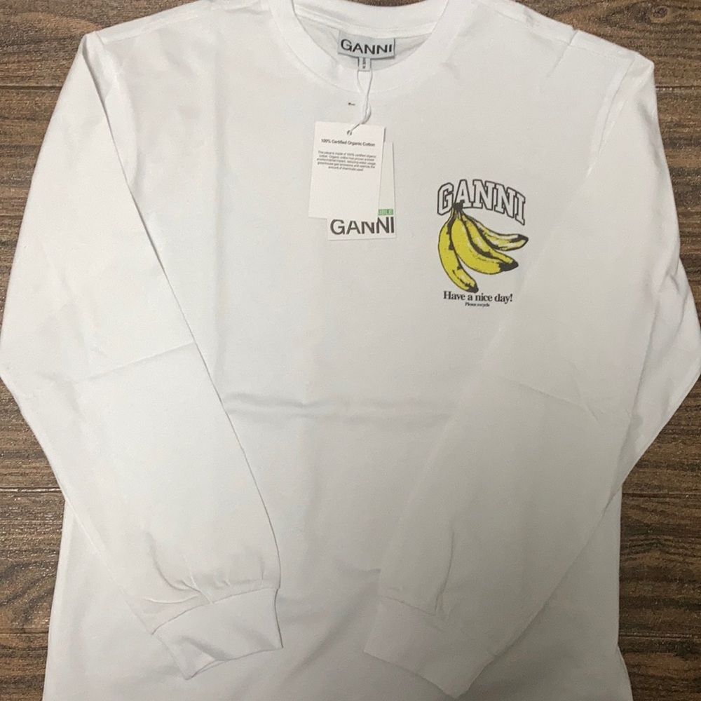 Women’s Ganni banana Pattern Long top size Large